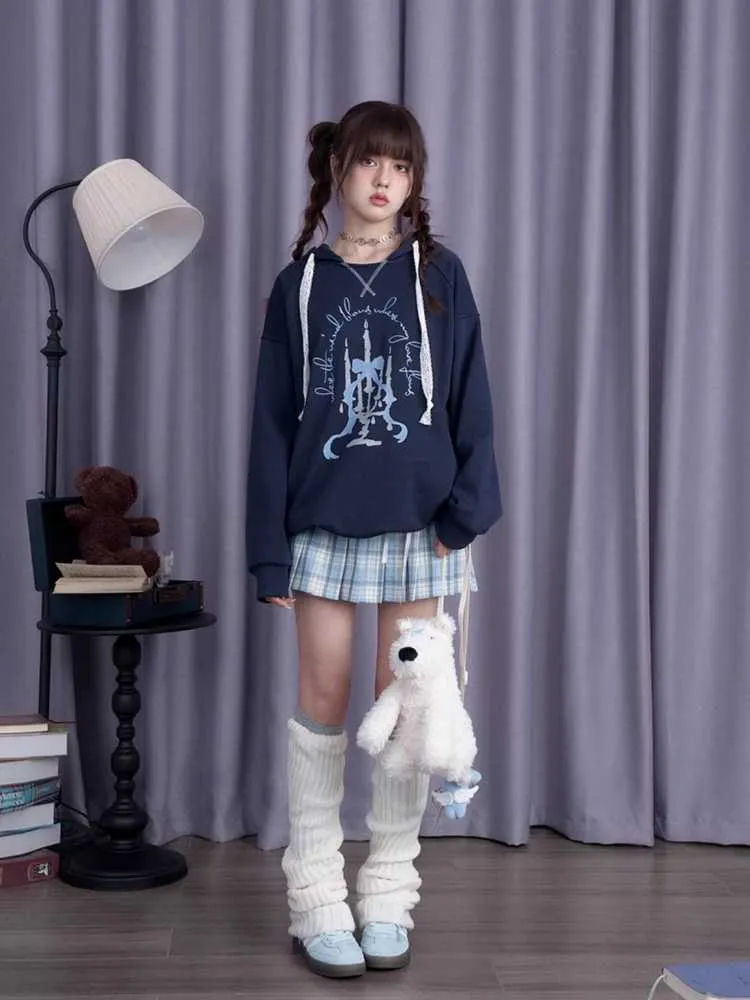 Printed hooded long sleeve casual sweatshirt【s0000010690】