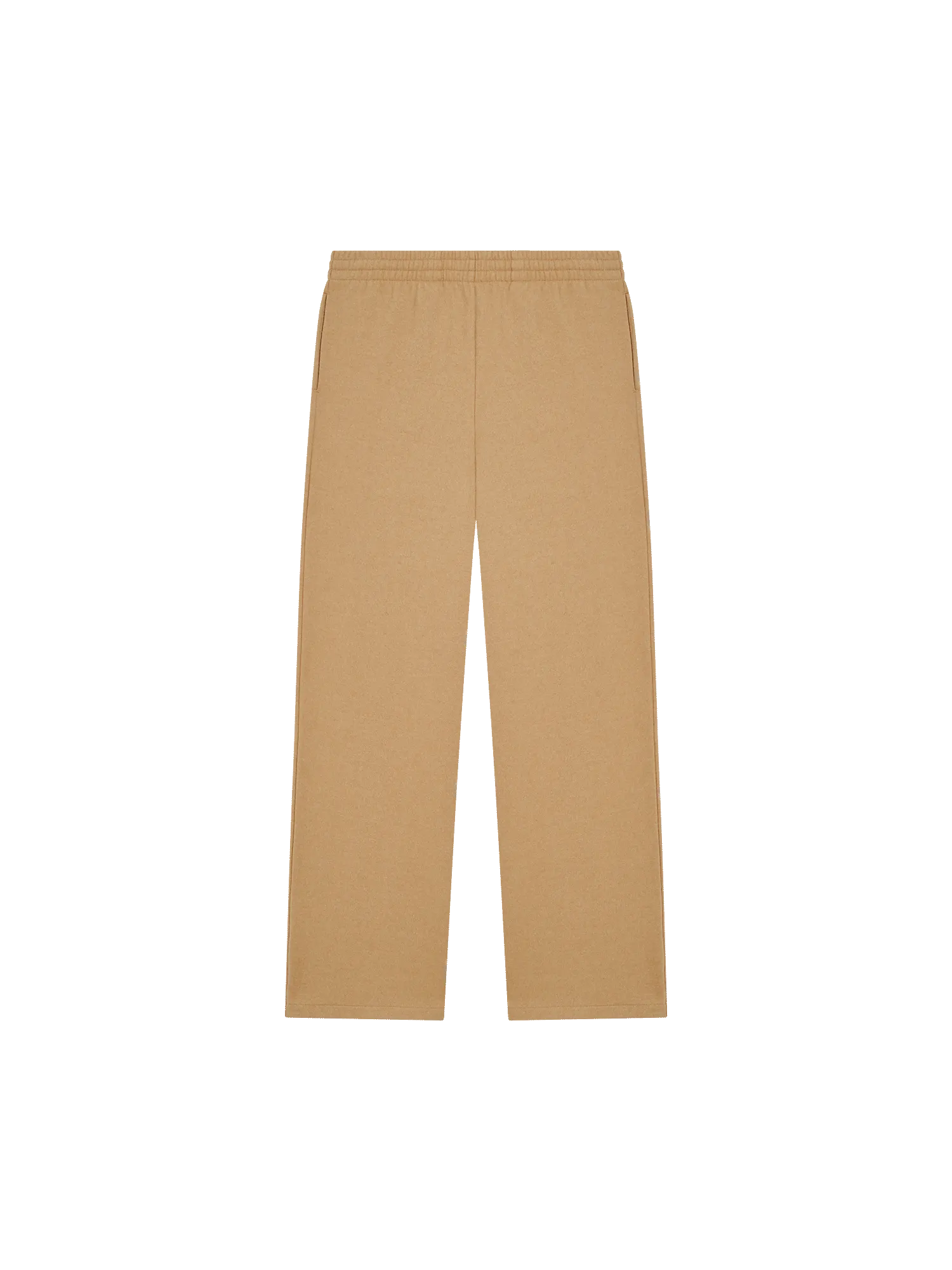 Recycled Wool Jersey Loose Leg Track Pants—camel