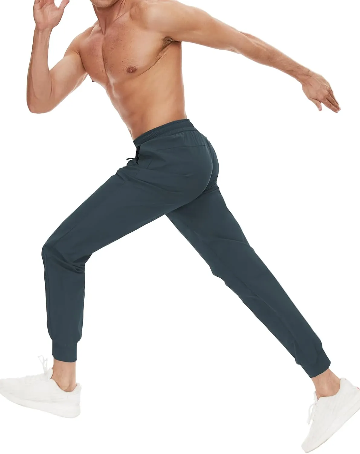 SEVEGO Men's 31"/33"/35"/37" Tall Inseam Joggers Lightweight Sweatpants 3 Zipper Pocket Tapered Athletic Workout Gym Pant
