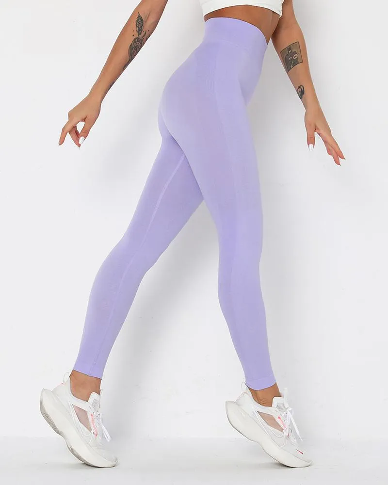 Solid High Elastic High Waist Active Pants