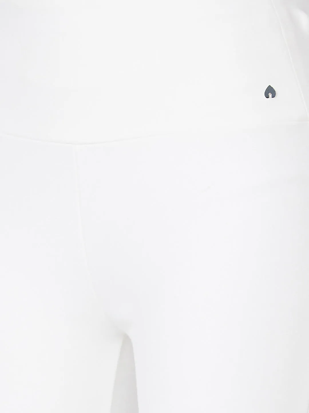 Spykar High Rise Boot Cut White Knits Pant For Women